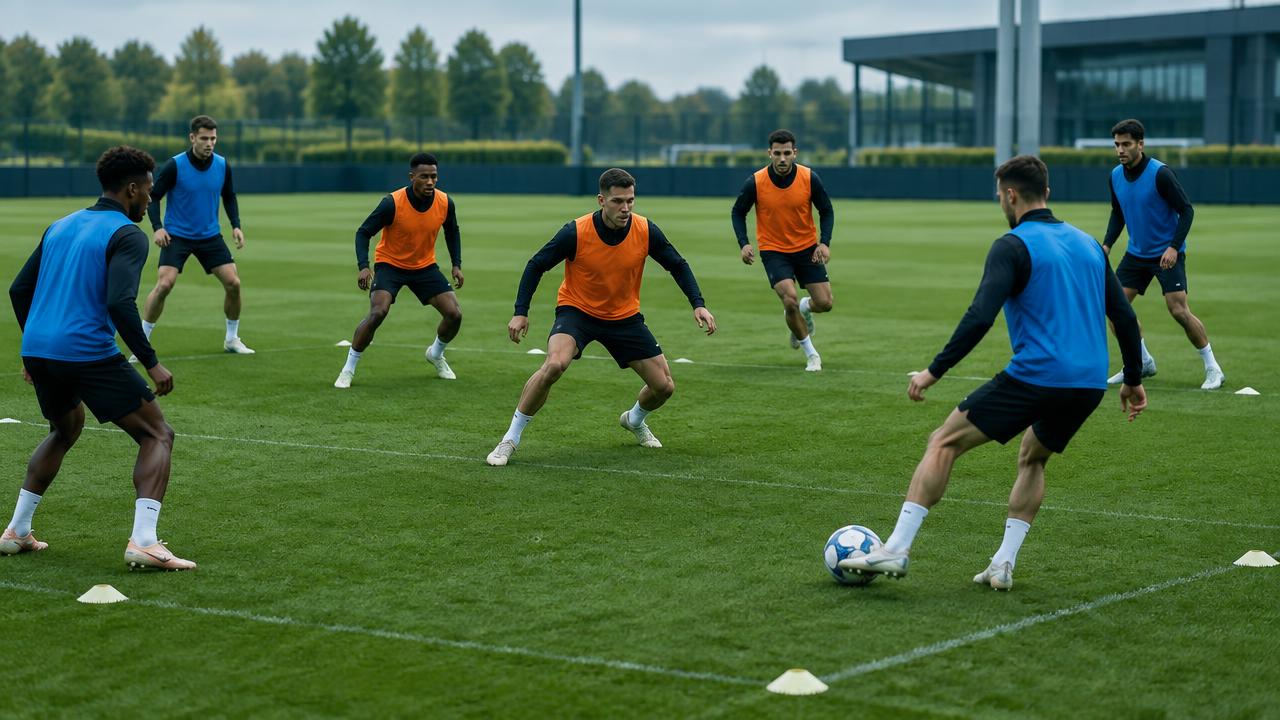Fast one-touch rondo with players pressing in the middle